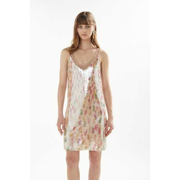 Sequins dress with Gocce print