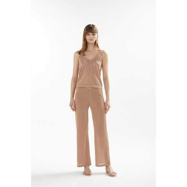 Solid color V neck top