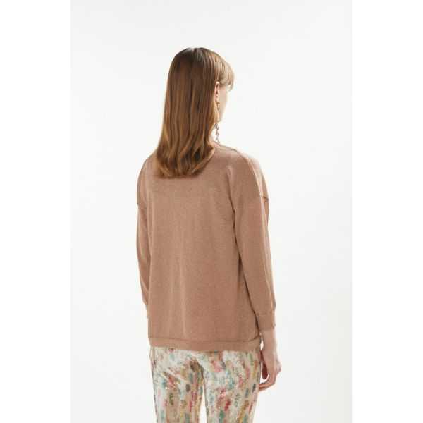 Solid color lurex cardigan