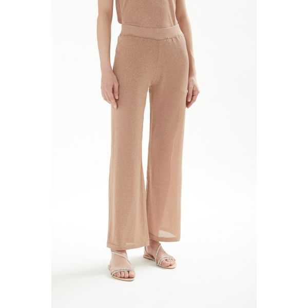 Solid color lurex pants