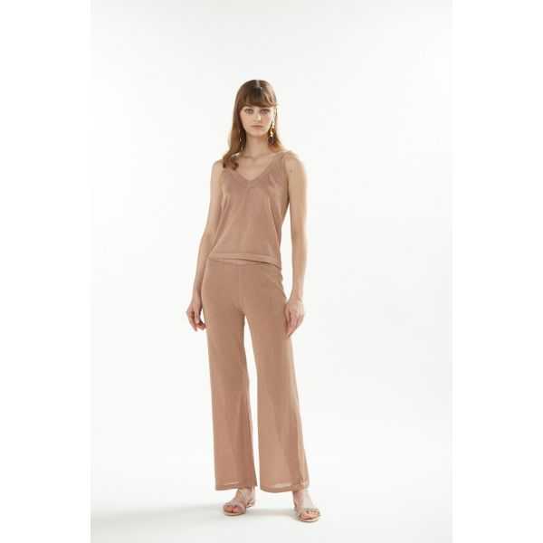 Pantalone colore unito in lurex