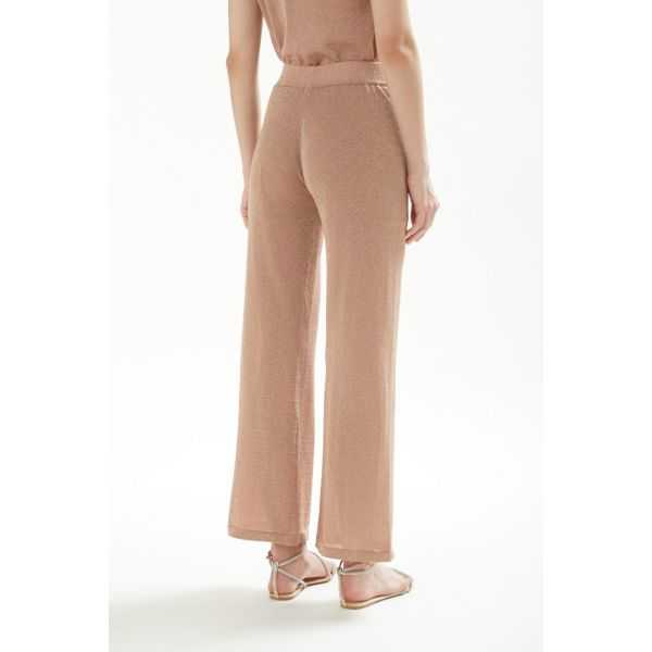 Solid color lurex pants