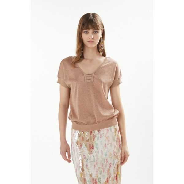 V neck kimono sweater with short sleeves double use