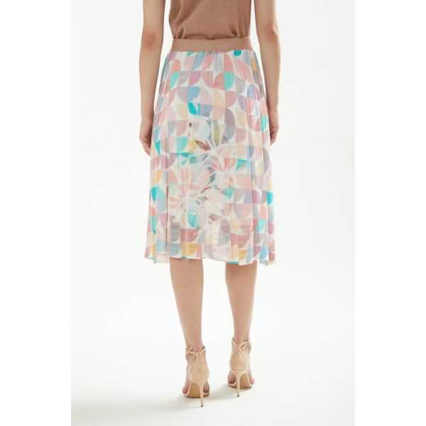 Pointelle skirt with Art print double use