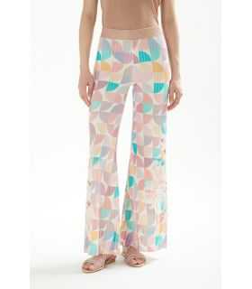 Pleated pants with Art print