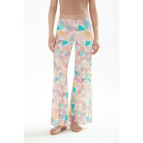 Pleated pants with Art print