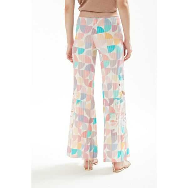 Pleated pants with Art print