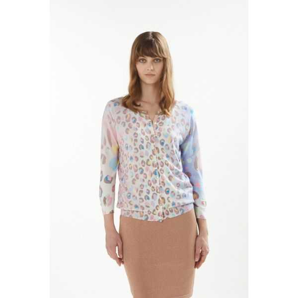Jacket with 3/4 sleeves and Animalier print double use