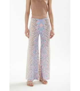 Pleated pants with Animalier print