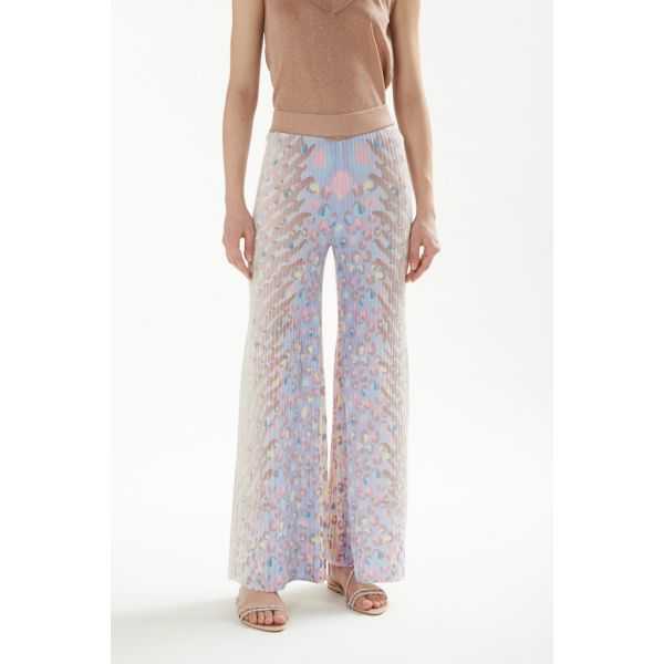 Pleated pants with Animalier print