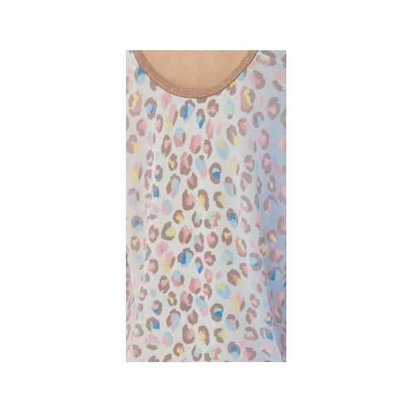 Boat neck sweater with ribbon, short sleeves and Animalier print double use
