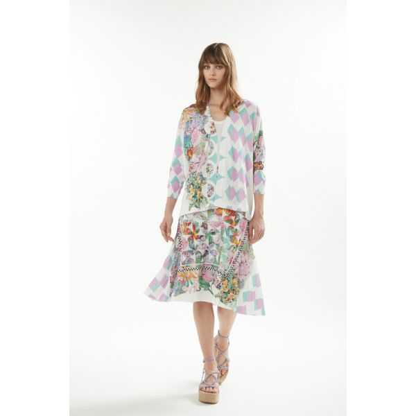 Cardigan with Foulard print