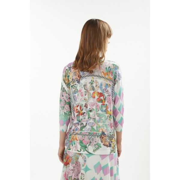 Cardigan with Foulard print