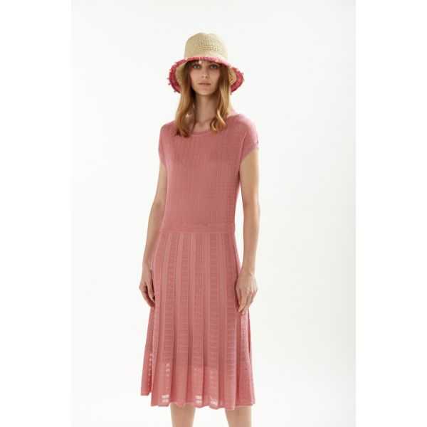 Pointelle dress with short sleeves