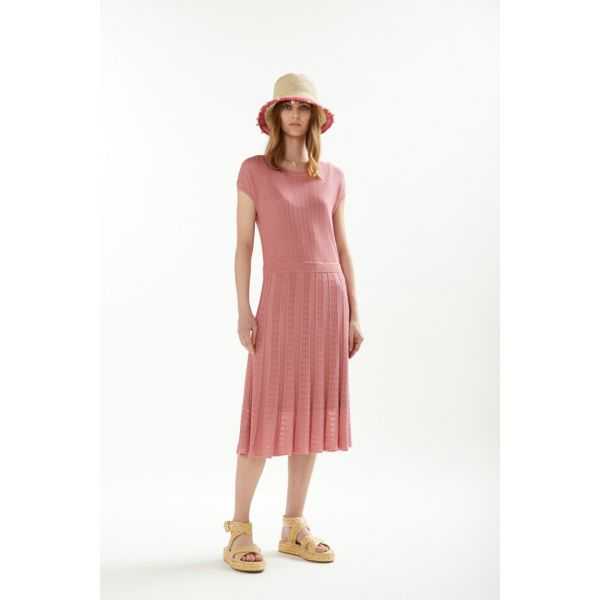 Pointelle dress with short sleeves