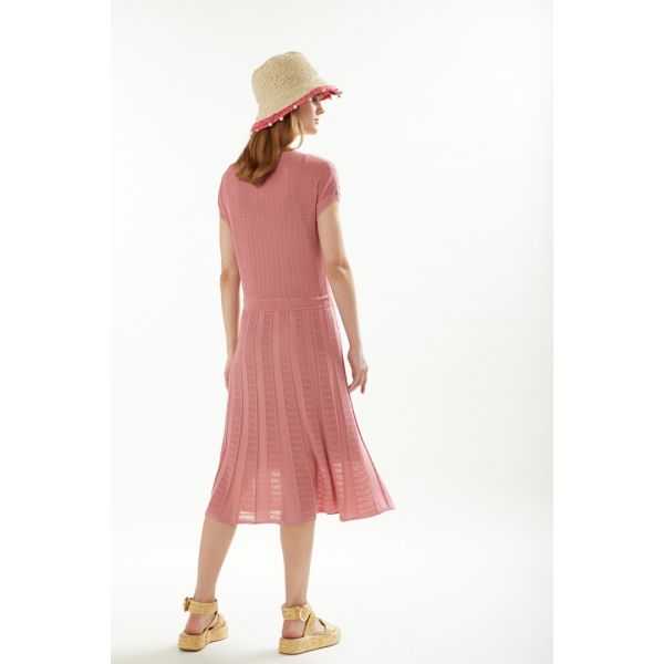 Pointelle dress with short sleeves