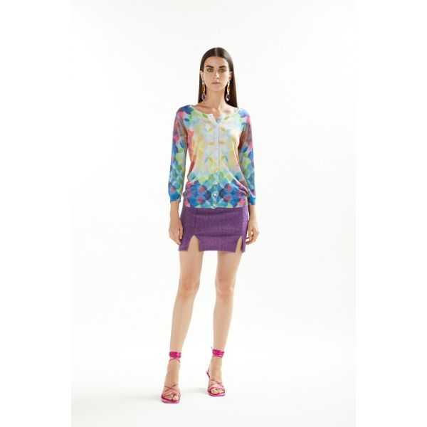 Jacket with 3/4 sleeves and Cool print double use
