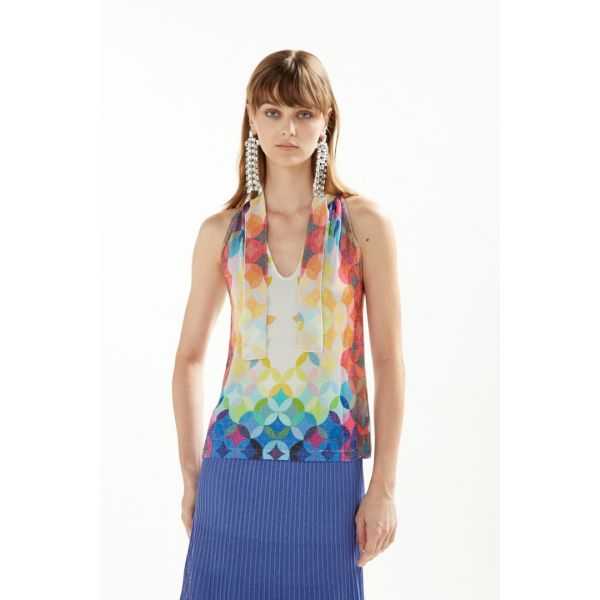 Maglia con scollo americana e stampa Cool