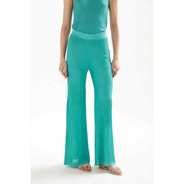 Pleated lurex blend pants