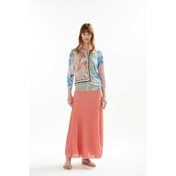 Jacket with 3/4 sleeves and Iris print double use