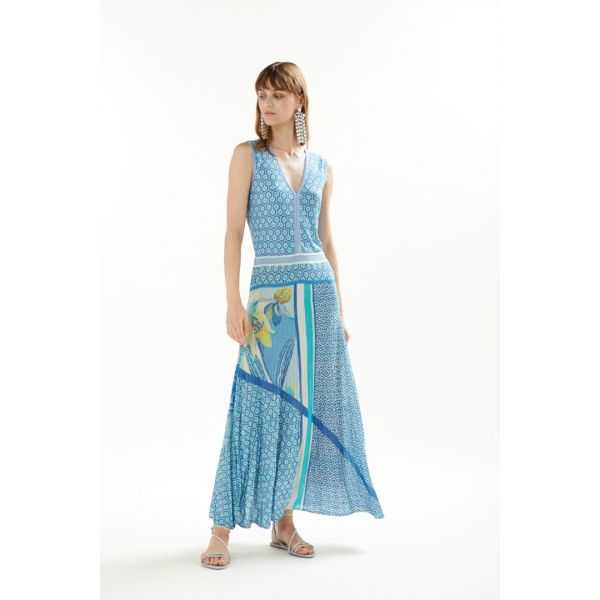 Long dress with Iris print double use