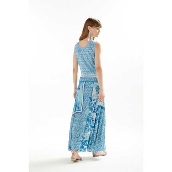 Long dress with Iris print double use