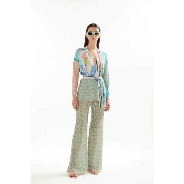 Kimono jacket with Iris print