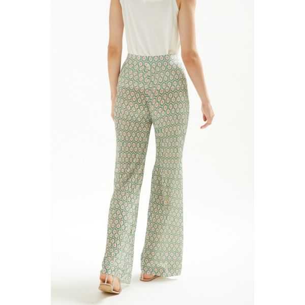 Pleated pants with Micro print