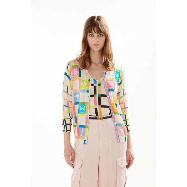 Twin set with Zodiaco print double use
