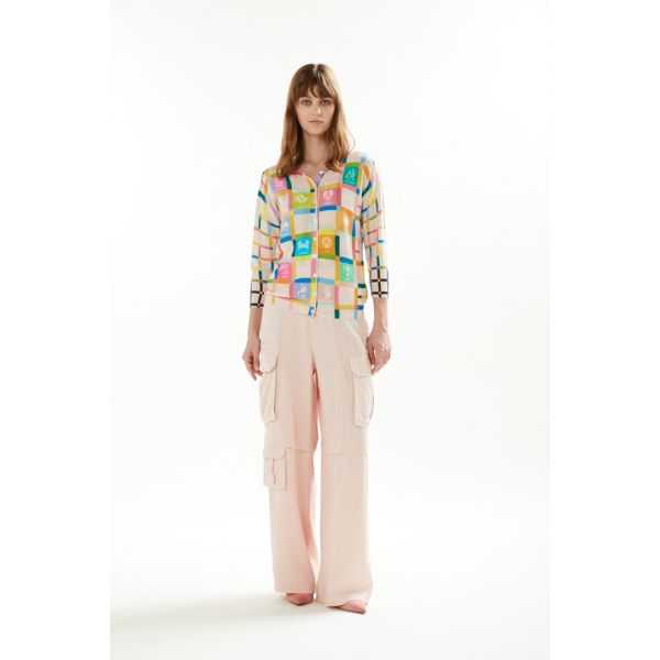 Jacket with 3/4 sleeves and Zodiaco print double use