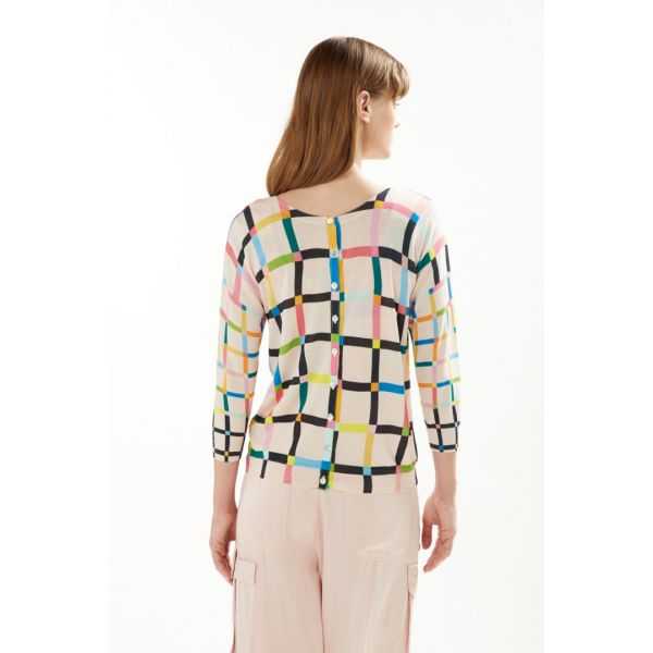 Jacket with 3/4 sleeves and Zodiaco print double use