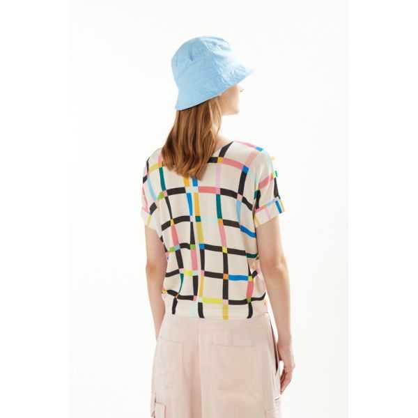 Kimono with short sleeves and Zodiaco print double use