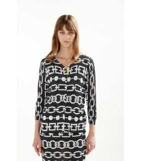 Jacket with 3/4 sleeves and Chains print double use