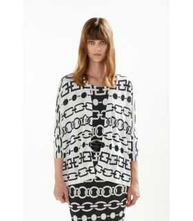Cardigan with 3/4 sleeves and Chains print