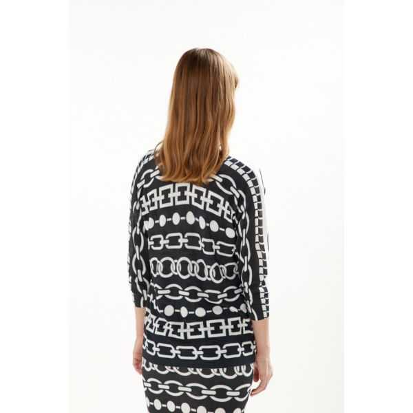 Cardigan with 3/4 sleeves and Chains print