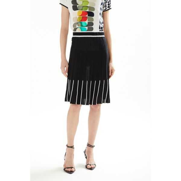 Bicolor pleated skirt