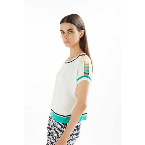 Maglia Kimono tinta unita a mezze maniche double use