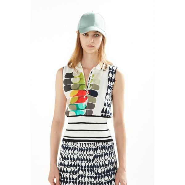 Polo sweater with Pop print