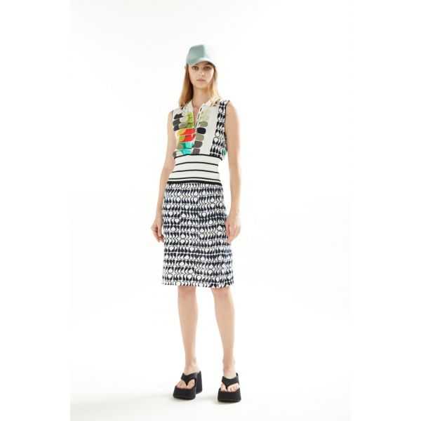 Polo sweater with Pop print