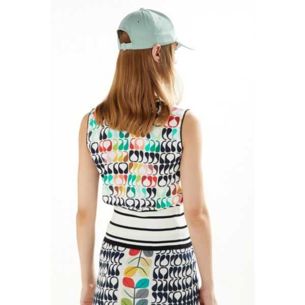 Polo sweater with Pop print
