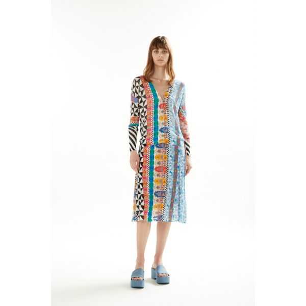 Pointelle skirt with Patchwork print