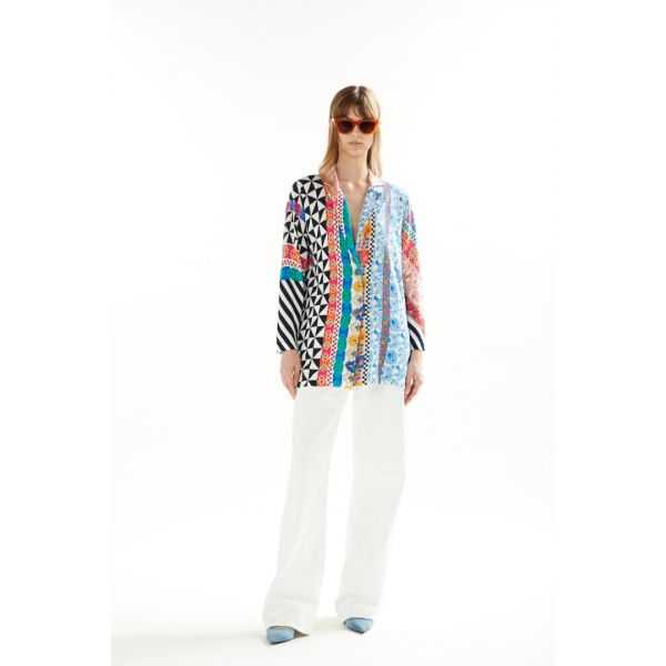 Blazer with Patchwork print