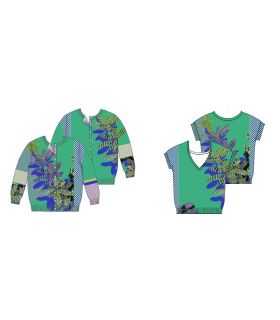 Twin set with Plants e Pois print double use