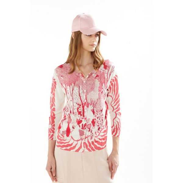 Jacket with 3/4 sleeves and Ceramic print double use