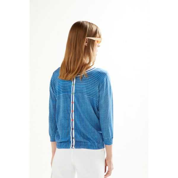 Jacket with 3/4 sleeves Jeans print and applications