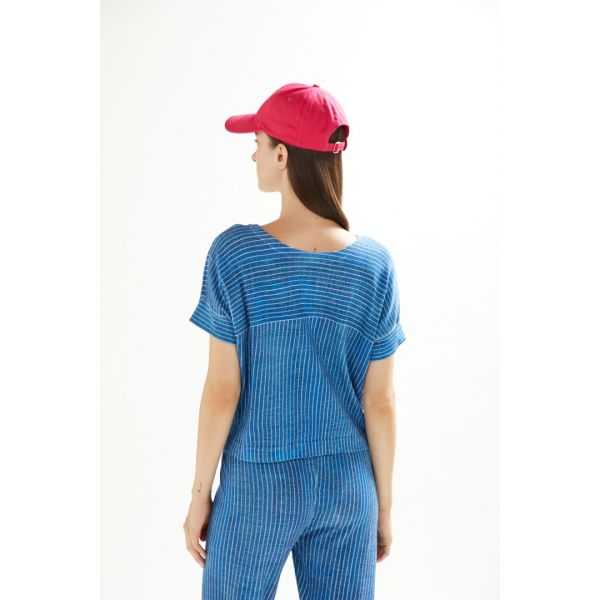 kimono mezze maniche stampa Jeans e applicazioni