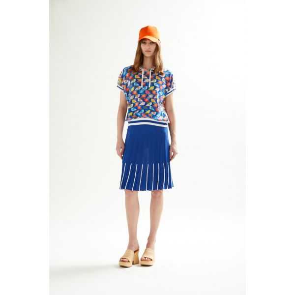 Hooded short sleeves kimono sweater Fun print