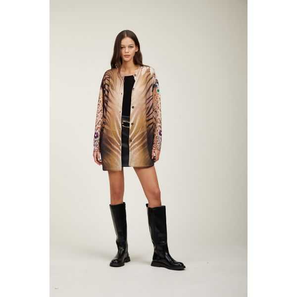 Oversize jacket with Animalier print