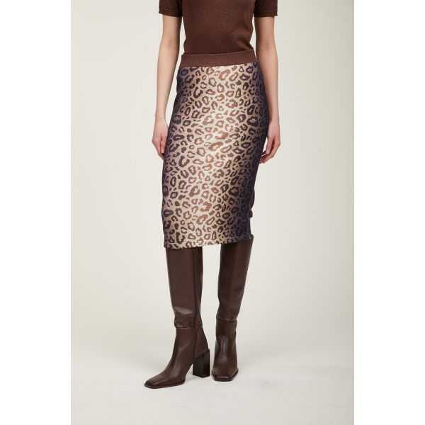 Skirt with Animalier print double use