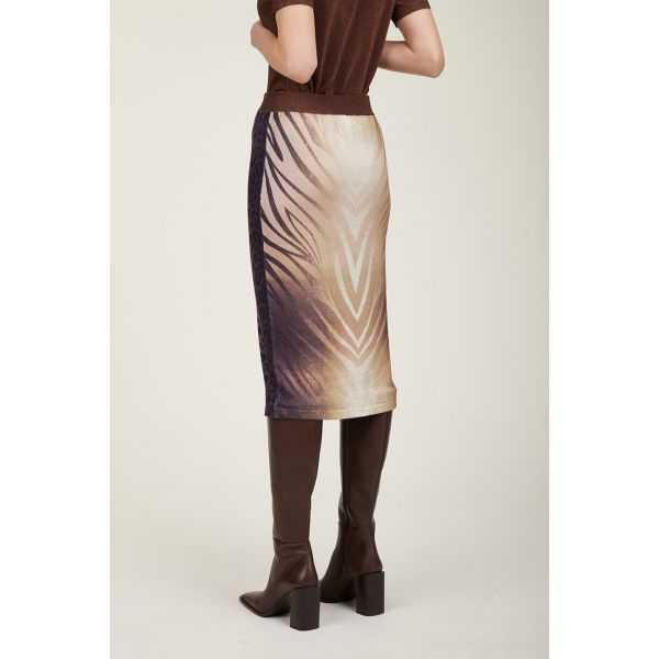 Skirt with Animalier print double use